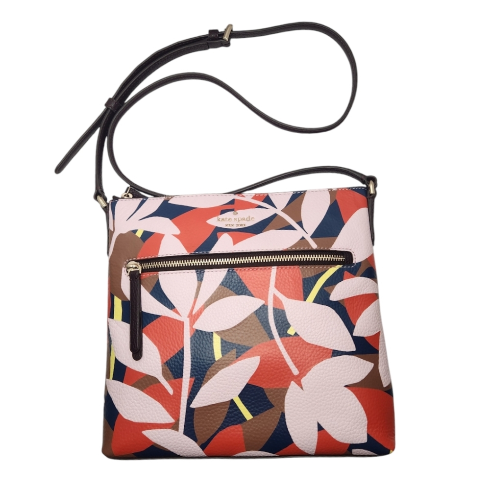 🆕️ kate spade ♠️ Jackson Tropical Toss Top Zip Crossbody in Pink Multi - NWOT